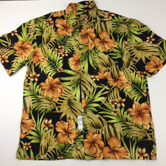 Jos A Bank Silk Hawaiian Shirt 